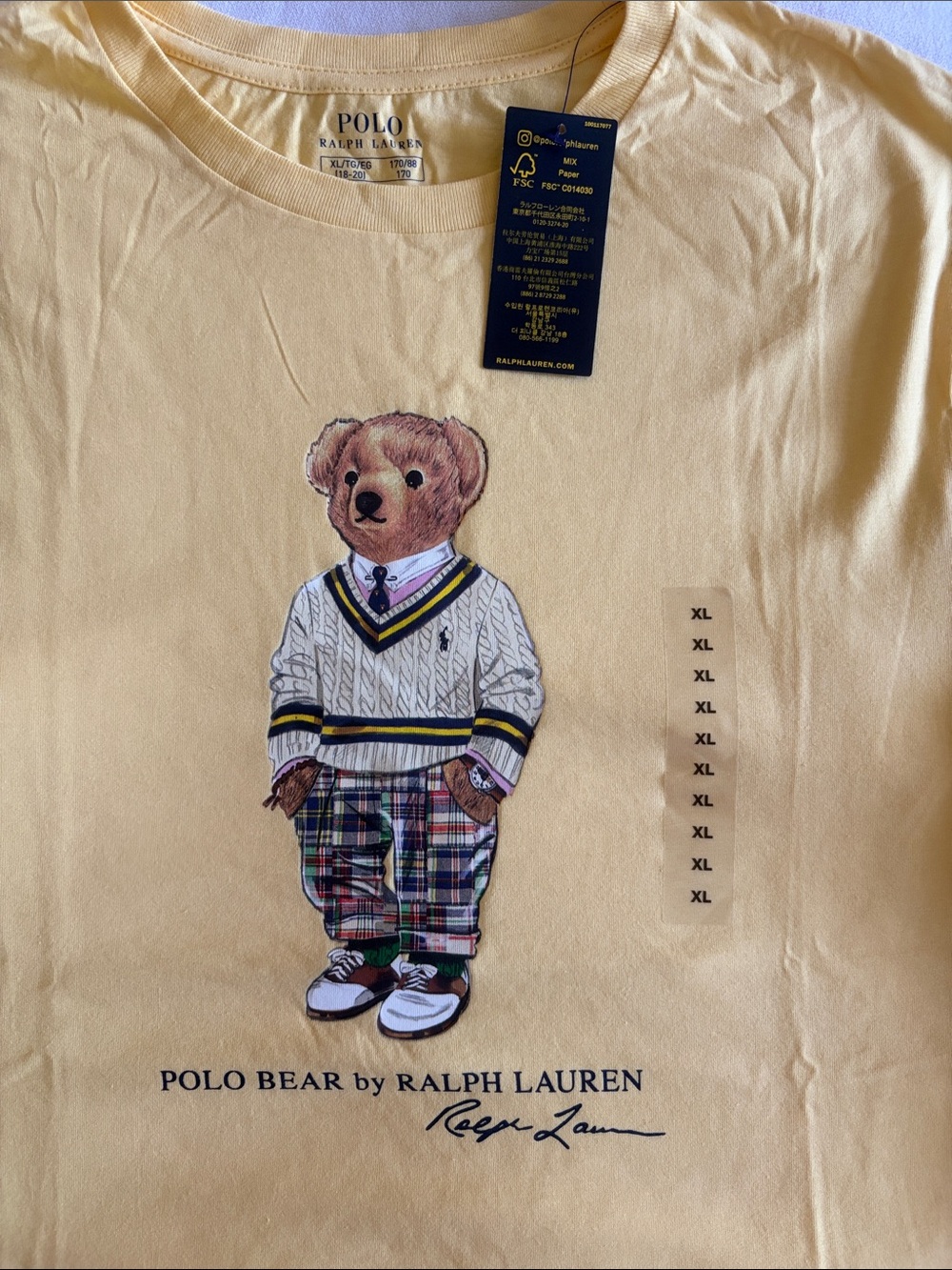 Polo by Ralph Lauren Yellow Polo Bear Graphic Tee